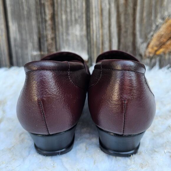 Burgundy Leather Loafer SAS Easier Size 8.5 S Tripad Comfort Red Moccasins EUC - Picture 6 of 13